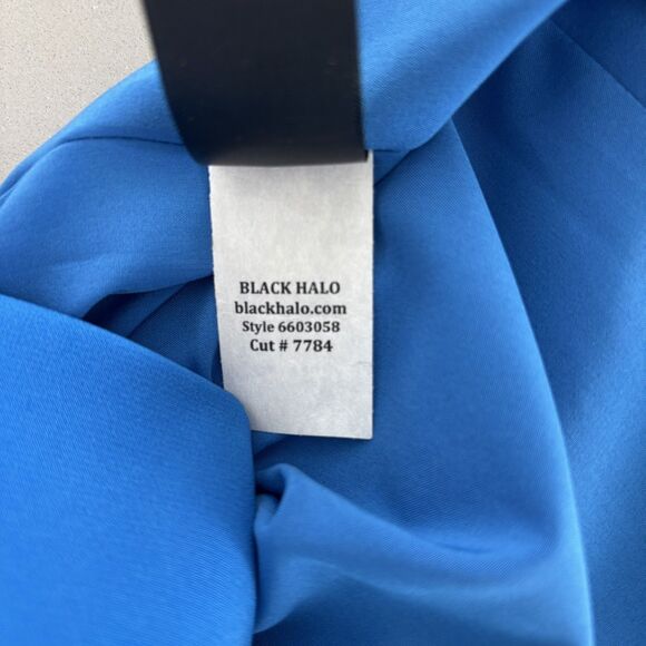 NWT Black Halo Womens Jackie O Blue Sheath Dress Size 14 Midi Celebrity Stretch - Picture 10 of 16